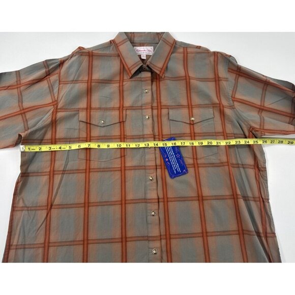 Panhandle Slim Western Shirt Womens 2X tan Plaid Pearl Snap Long Sleeve NEW - Picture 7 of 10